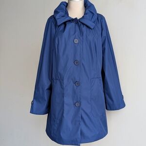 Guillame Blue Button Down Coat